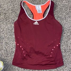 Adidas maroon razor back athletic shirt